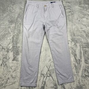 Vineyard Vines Mens Slim Fit Breaker Pants Light Gray Chinos‎ Size 32(31)x32(30)